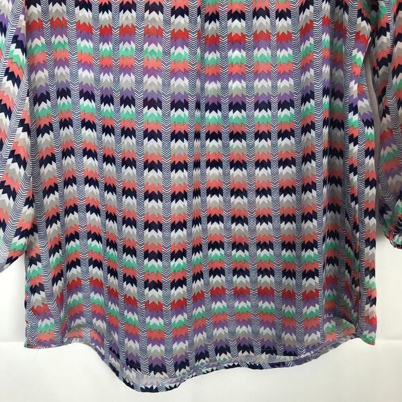 Gap Multicolor 3/4 Balloon Sleeves Scoop Neck Top Size M - Picture 10 of 11